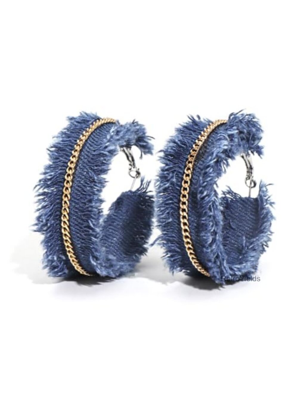 Denim Dangle Earrings for Women - Boho Cowboy Statement Earrings